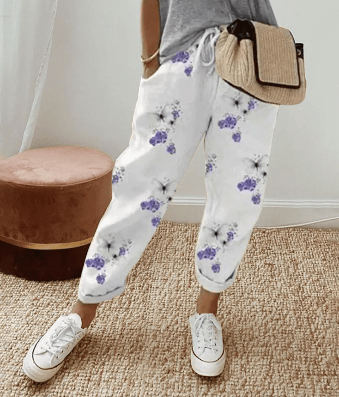 Chloë | Linnen Broek met Print