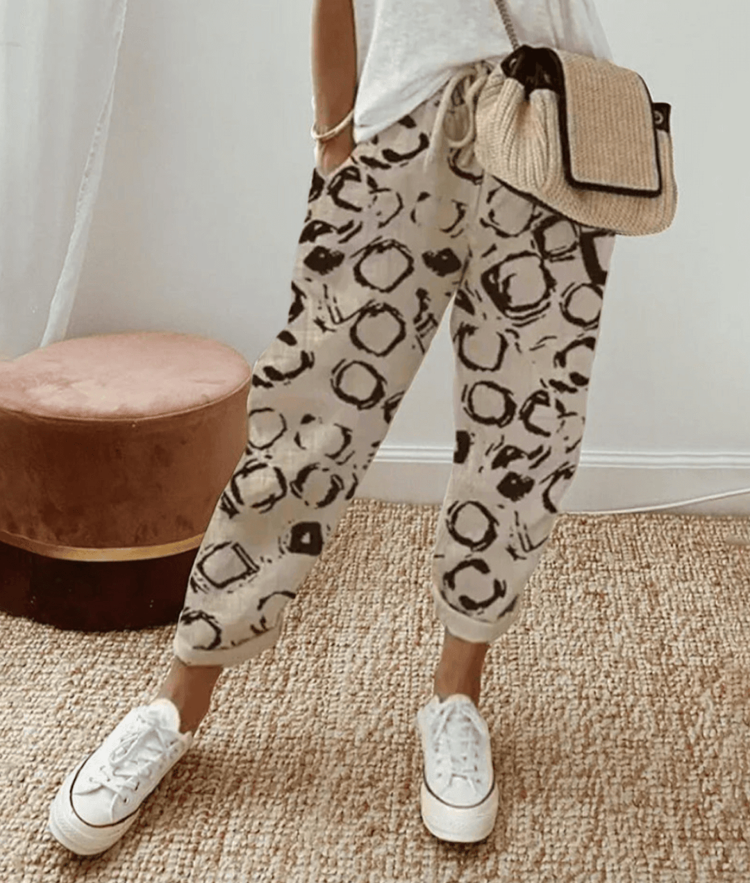 Chloë | Linnen Broek met Print